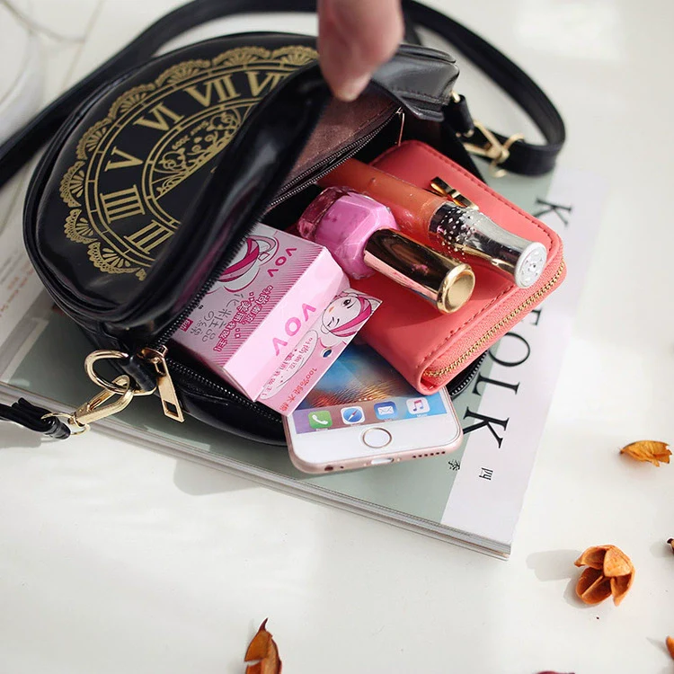 Kira - Alice Clock - Kawaii Lolita Shoulder Bag Round Lolita Crossbody Bag - Image 14