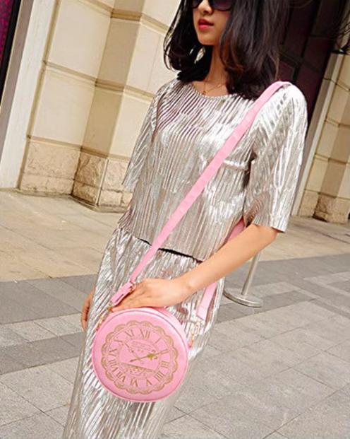 Kira - Alice Clock - Kawaii Lolita Shoulder Bag Round Lolita Crossbody Bag - Image 19