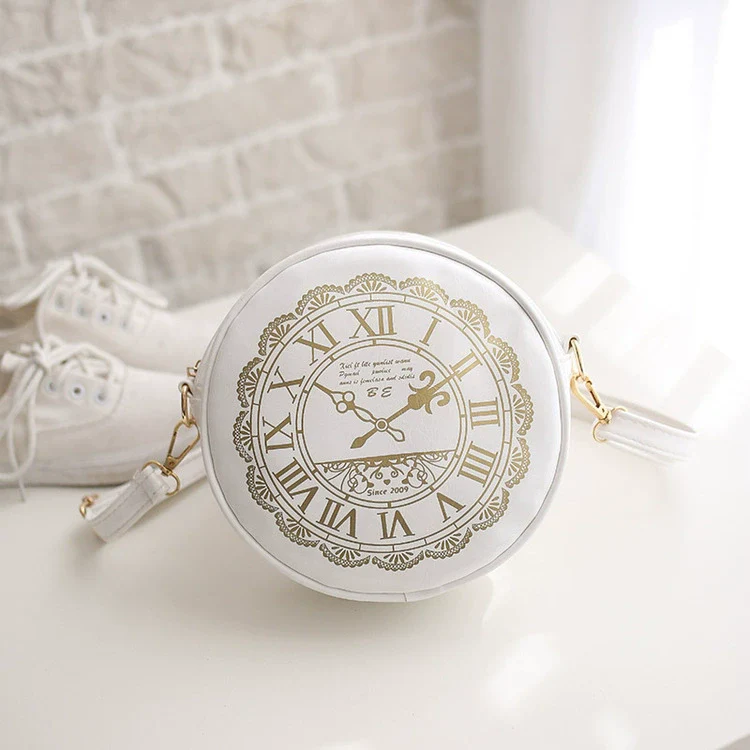 Kira - Alice Clock - Kawaii Lolita Shoulder Bag Round Lolita Crossbody Bag - Image 9