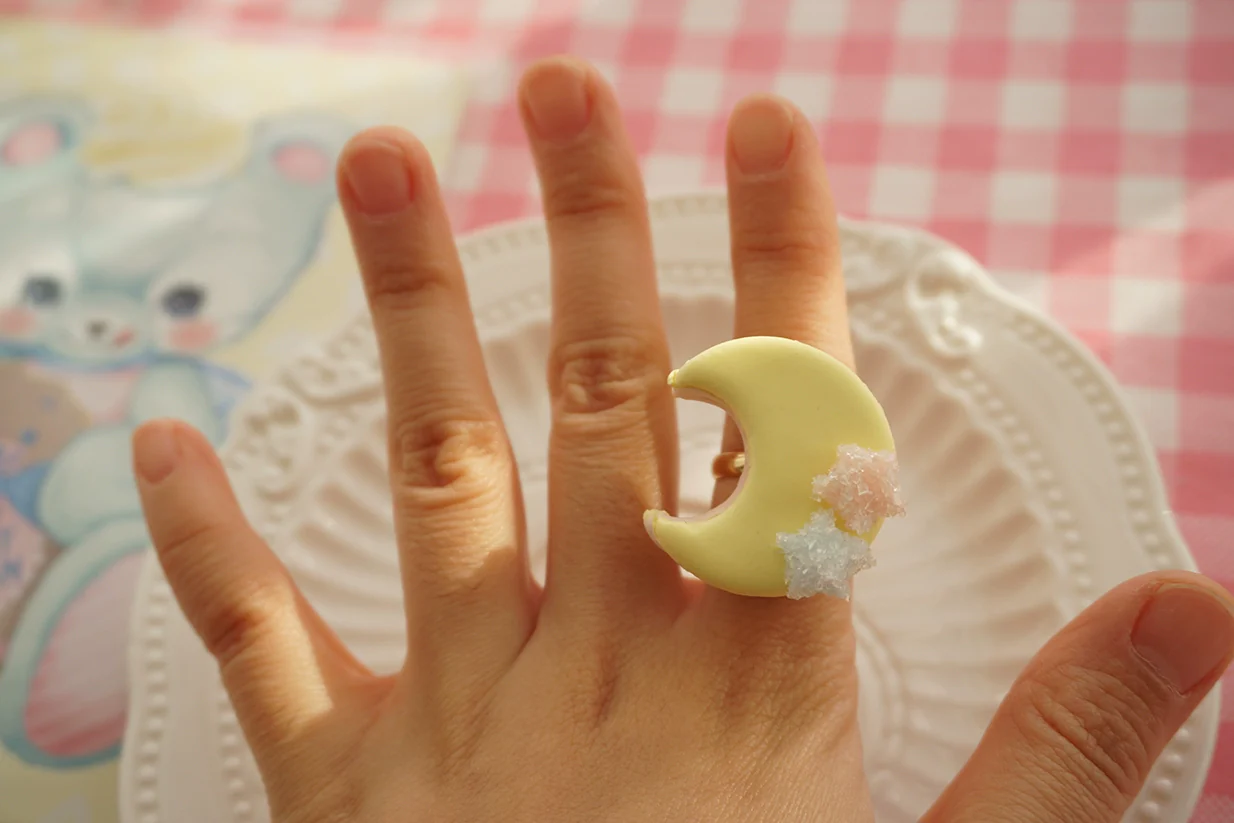 Kwaii Lolita Accessories Moon Lollipop Clay Necklace Ring - Image 14
