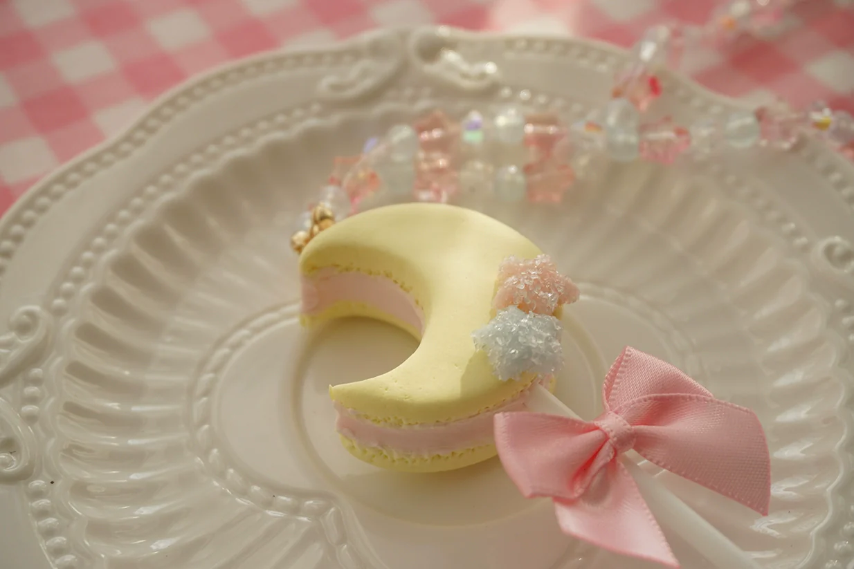 Kwaii Lolita Accessories Moon Lollipop Clay Necklace Ring - Image 7