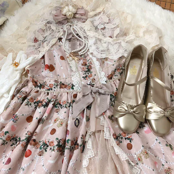 Pearl Chain Lace Bow Lolita Kawaii Necklace - Image 9