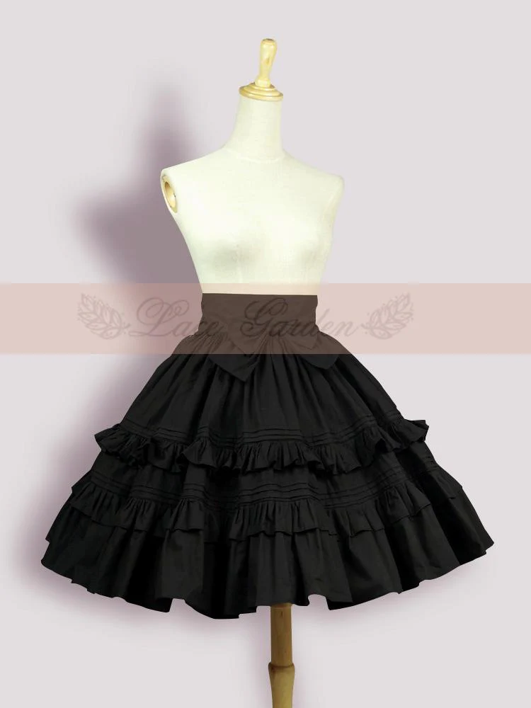 Classic Lolita Black SK Puffy Skirt - Image 5