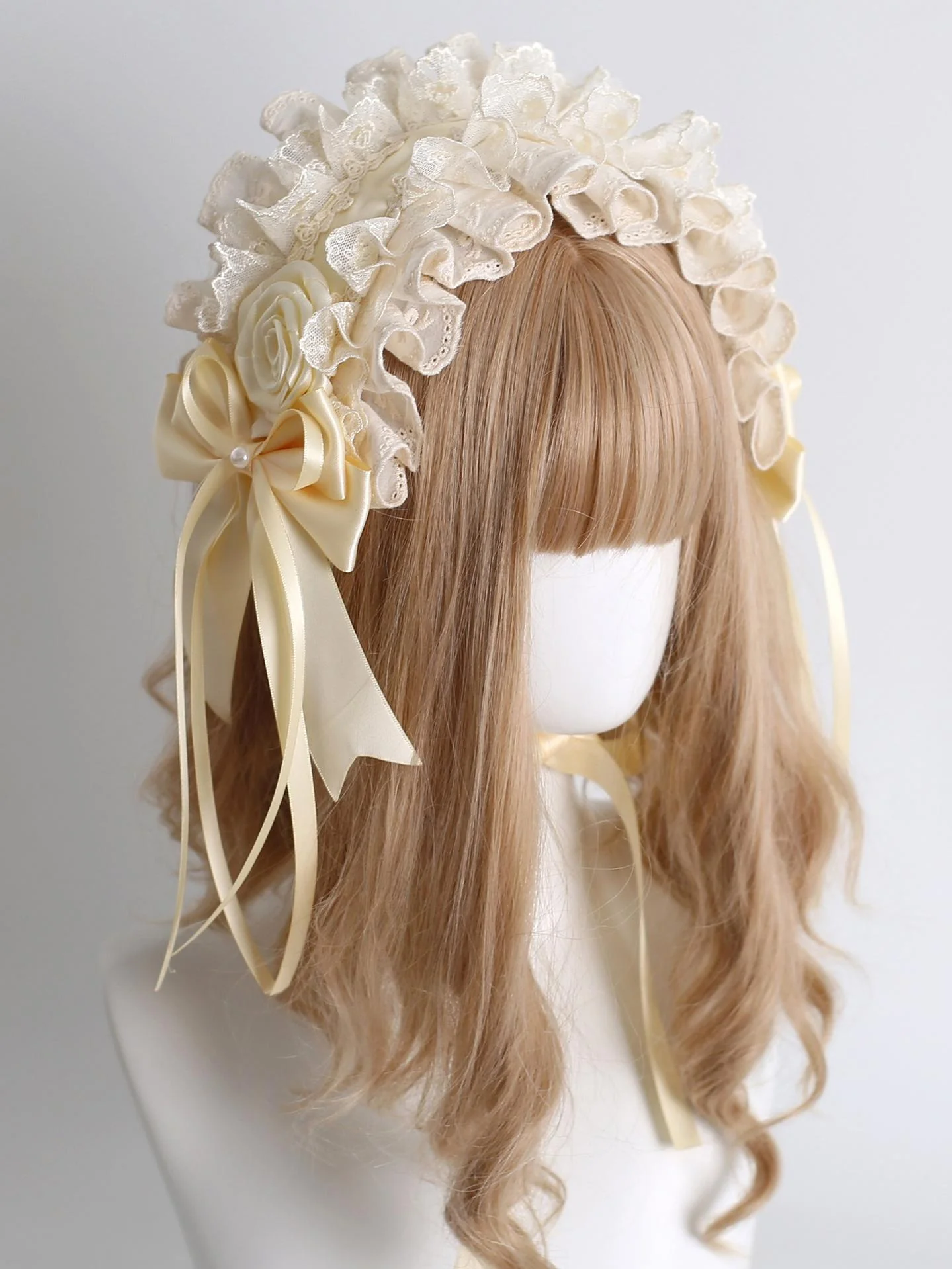 Lace Lolita Hairband, 2-in1 Bunny Ear Hairband - Image 2