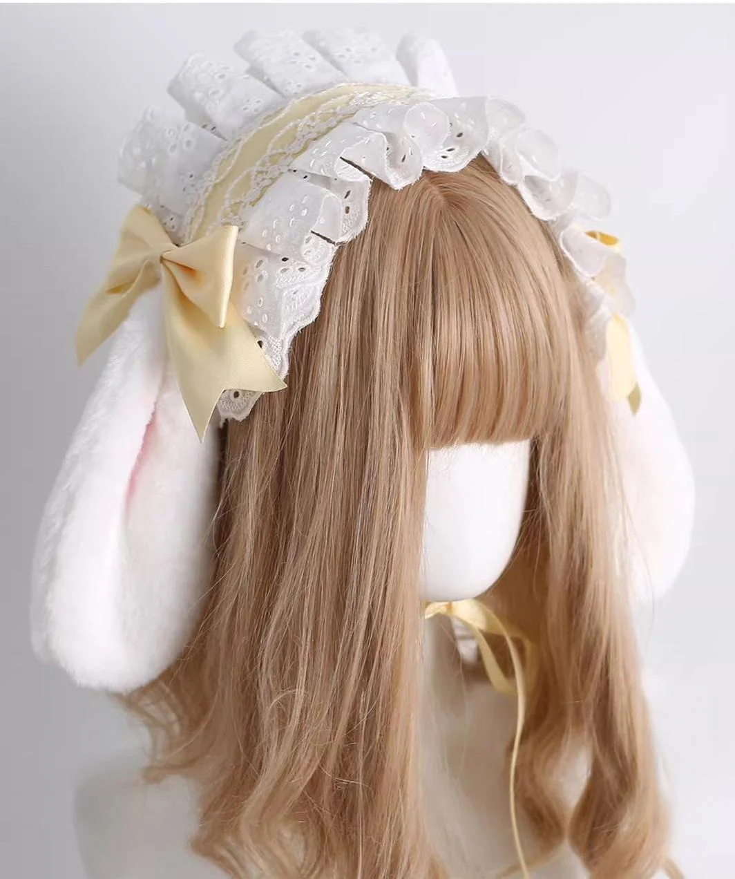 Lace Lolita Hairband, 2-in1 Bunny Ear Hairband - Image 3