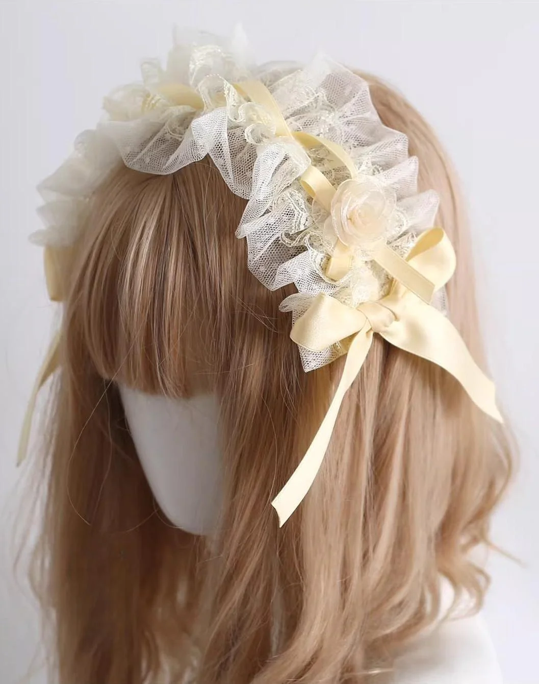 Lace Lolita Hairband, 2-in1 Bunny Ear Hairband - Image 4
