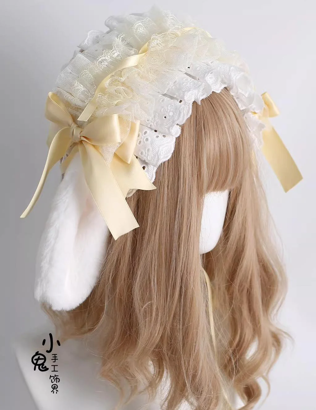 Lace Lolita Hairband, 2-in1 Bunny Ear Hairband - Image 9