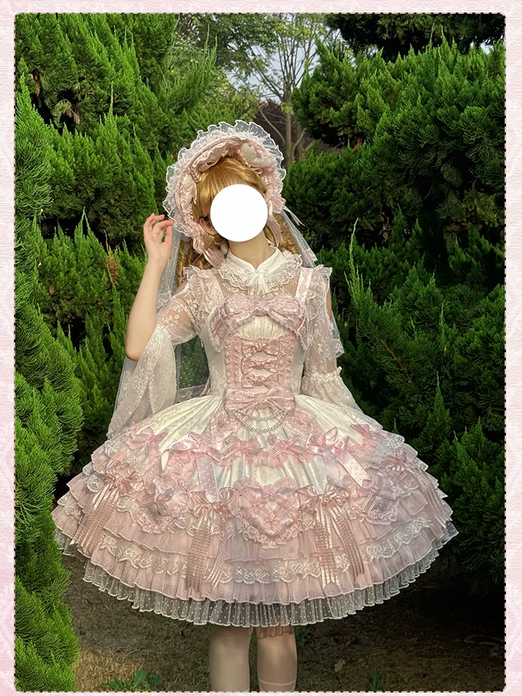 Shuang Sheng Xiao Xiong - Heart of Love - Lace Sweet Lolita Shirt, Hime-Sleeves - Image 11