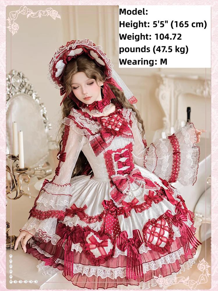 Shuang Sheng Xiao Xiong - Heart of Love - Lace Sweet Lolita Shirt, Hime-Sleeves - Image 12