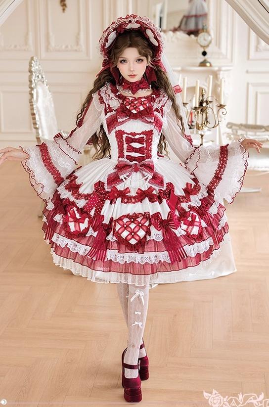 Shuang Sheng Xiao Xiong - Heart of Love - Lace Sweet Lolita Shirt, Hime-Sleeves - Image 13