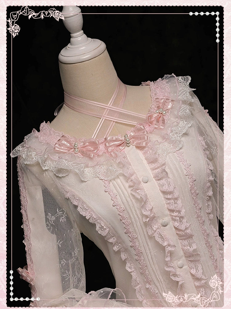 Shuang Sheng Xiao Xiong - Heart of Love - Lace Sweet Lolita Shirt, Hime-Sleeves - Image 18