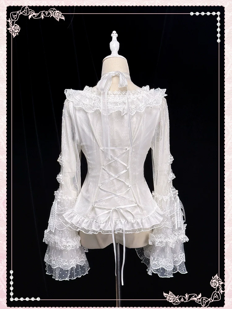 Shuang Sheng Xiao Xiong - Heart of Love - Lace Sweet Lolita Shirt, Hime-Sleeves - Image 21