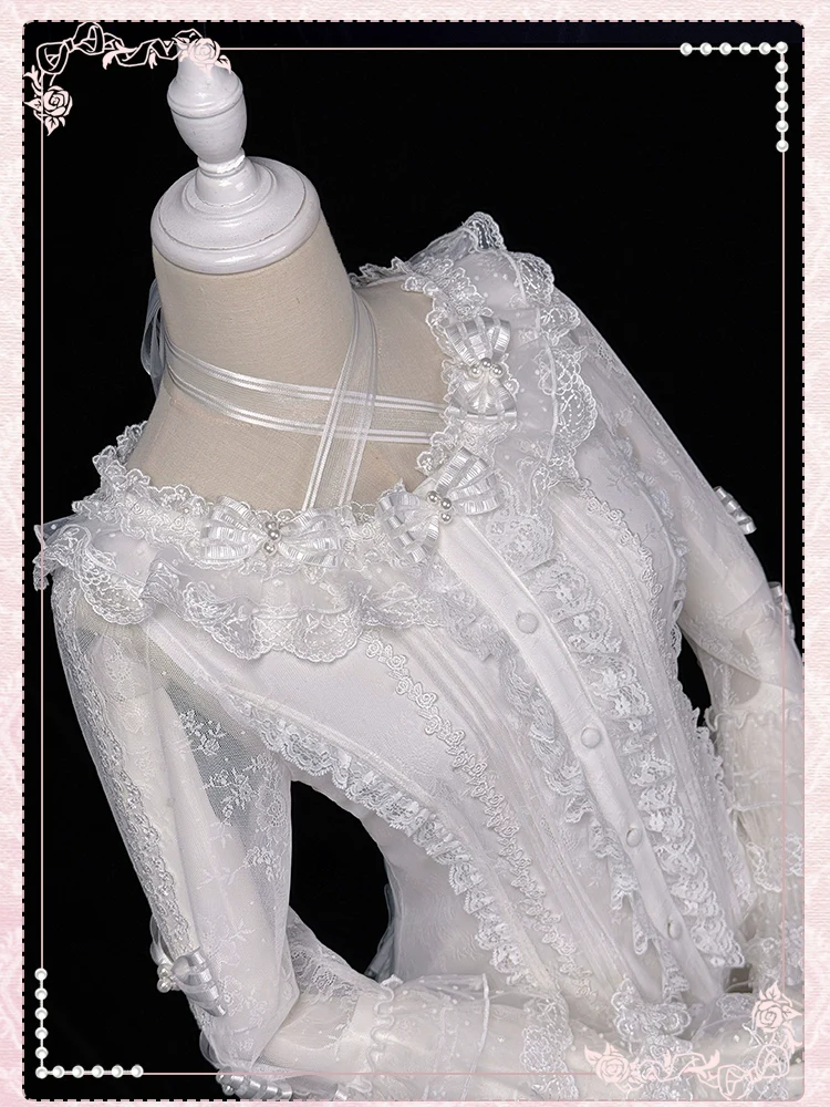 Shuang Sheng Xiao Xiong - Heart of Love - Lace Sweet Lolita Shirt, Hime-Sleeves - Image 23