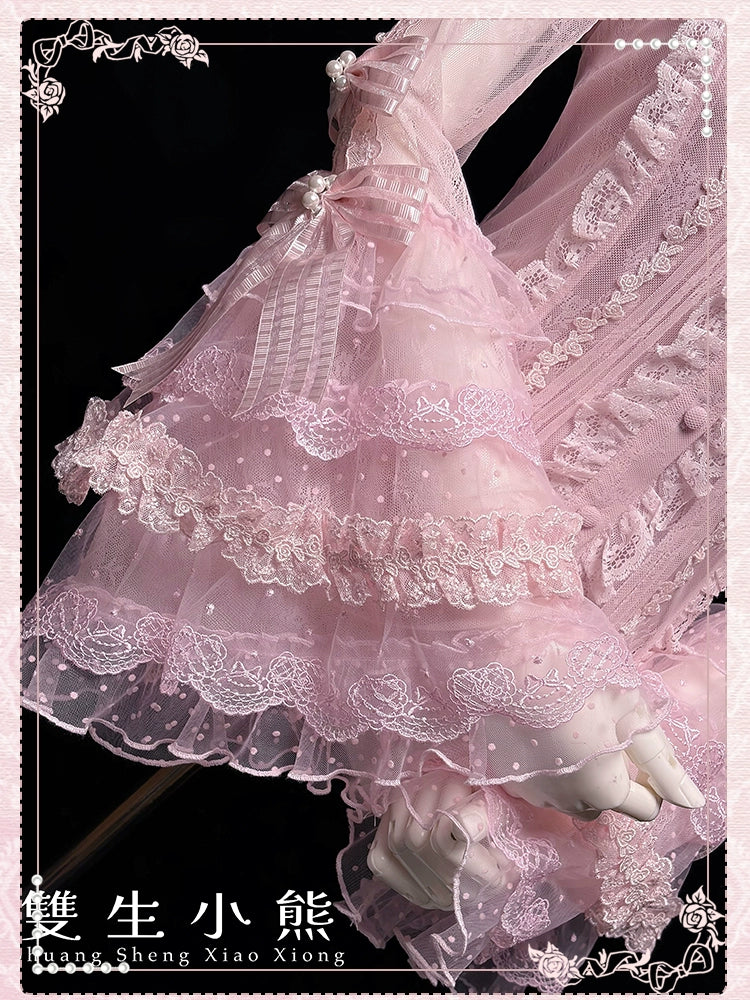 Shuang Sheng Xiao Xiong - Heart of Love - Lace Sweet Lolita Shirt, Hime-Sleeves - Image 28