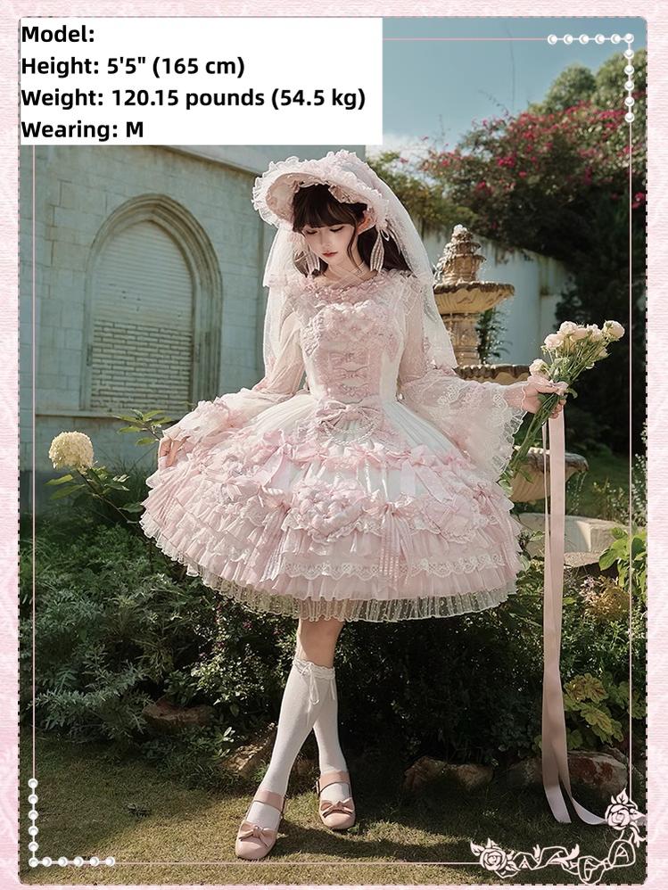 Shuang Sheng Xiao Xiong - Heart of Love - Lace Sweet Lolita Shirt, Hime-Sleeves - Image 7