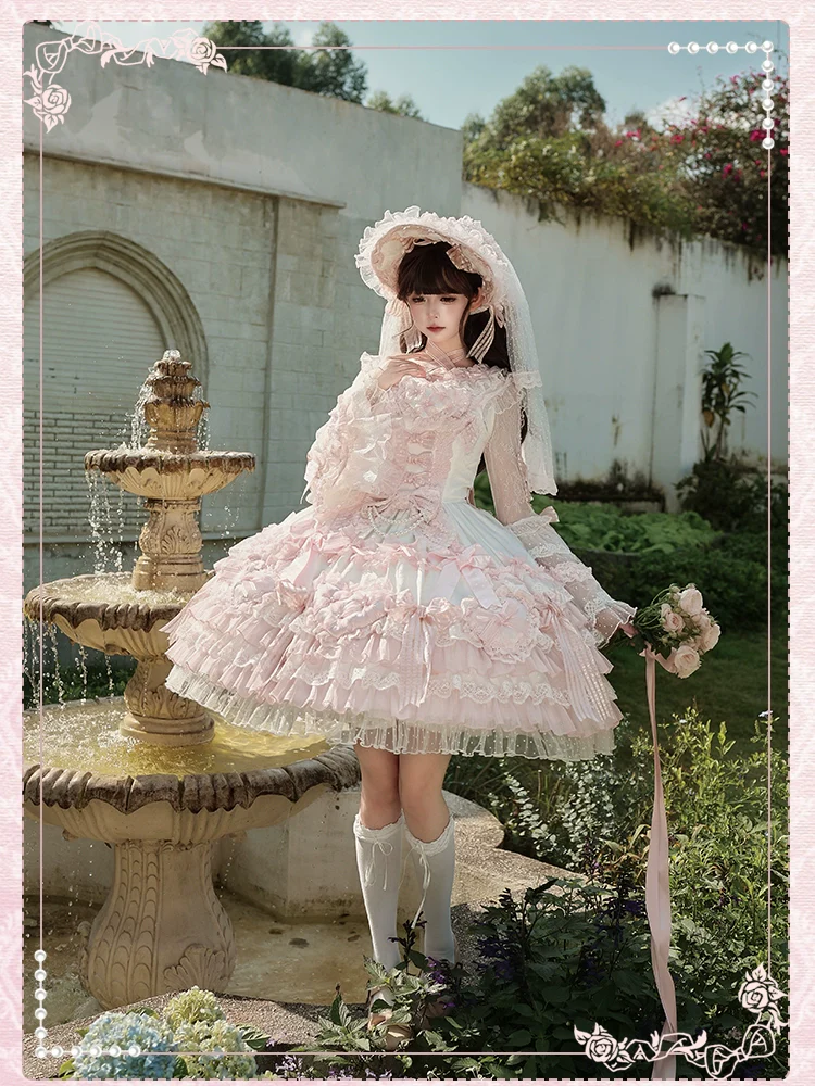 Shuang Sheng Xiao Xiong - Heart of Love - Lace Sweet Lolita Shirt, Hime-Sleeves - Image 9