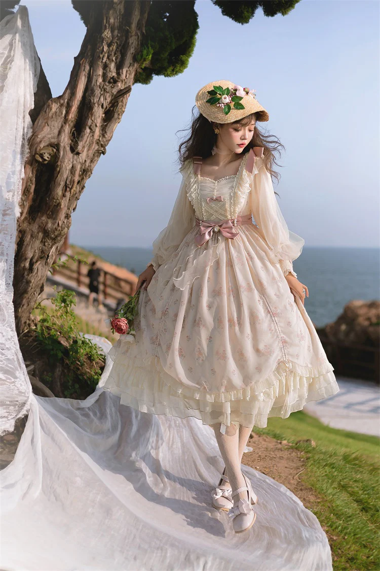 Time Stationery - Elegant Lolita Long Sleeve OP Dress - Image 12
