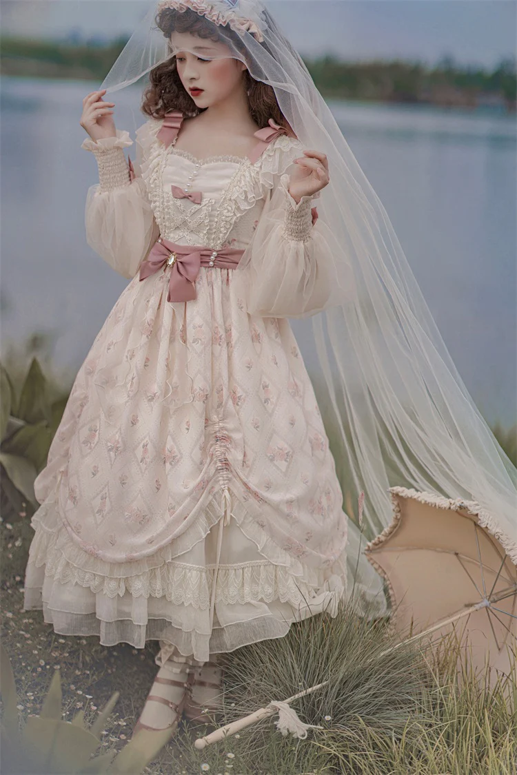 Time Stationery - Elegant Lolita Long Sleeve OP Dress - Image 15