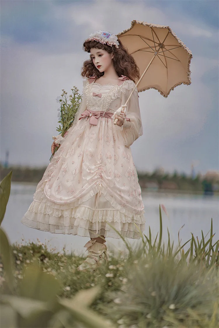Time Stationery - Elegant Lolita Long Sleeve OP Dress - Image 16