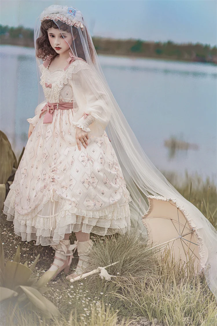 Time Stationery - Elegant Lolita Long Sleeve OP Dress - Image 17