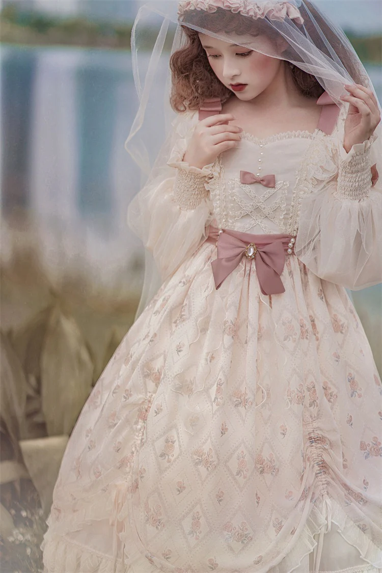 Time Stationery - Elegant Lolita Long Sleeve OP Dress - Image 18