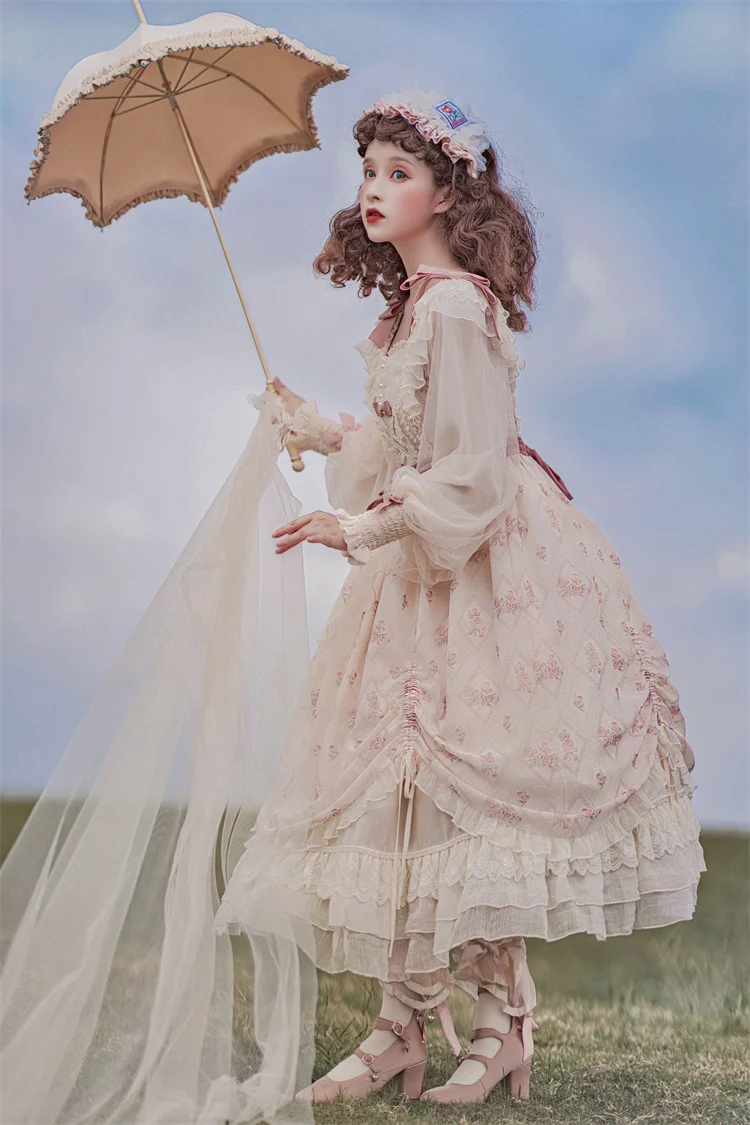 Time Stationery - Elegant Lolita Long Sleeve OP Dress - Image 22