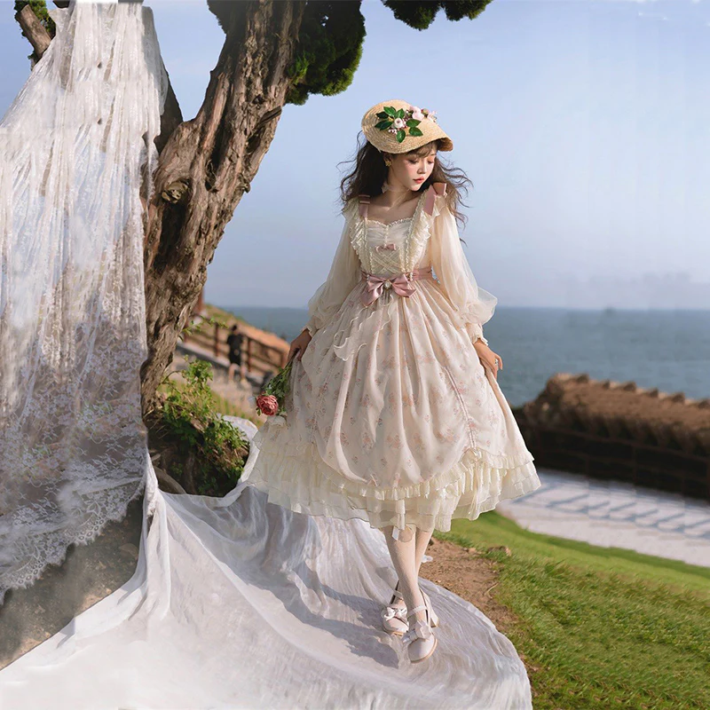Time Stationery - Elegant Lolita Long Sleeve OP Dress - Image 4