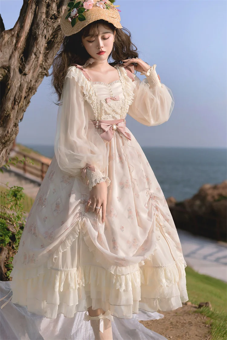 Time Stationery - Elegant Lolita Long Sleeve OP Dress - Image 7