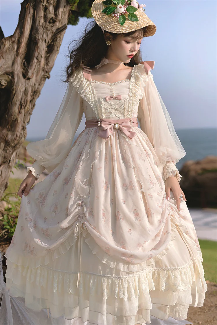 Time Stationery - Elegant Lolita Long Sleeve OP Dress - Image 8