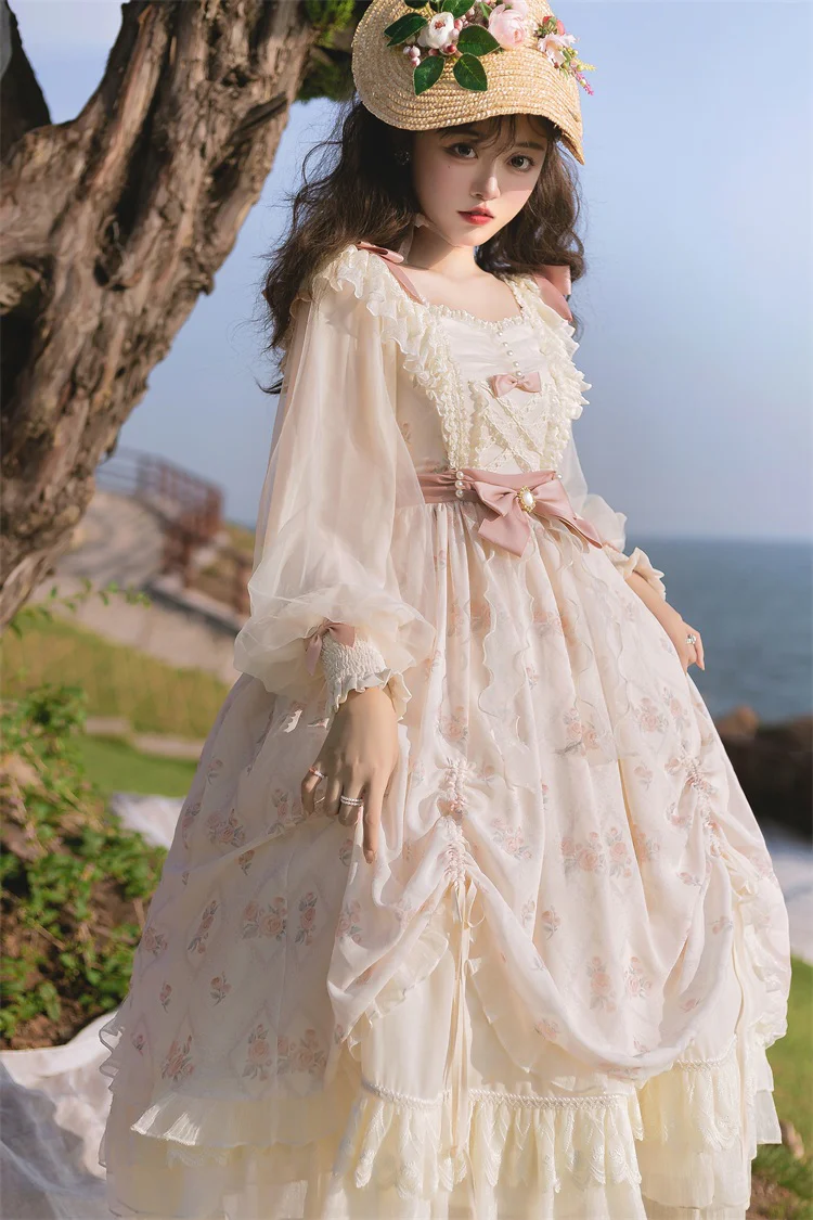 Time Stationery - Elegant Lolita Long Sleeve OP Dress - Image 9