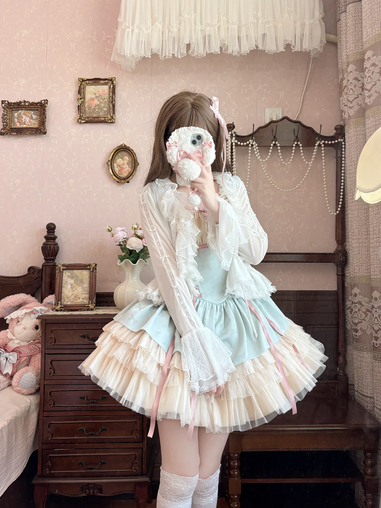 Mist Cardigan - Lightweight Sweet Lolita Bolero, Ruffle Details - Image 11