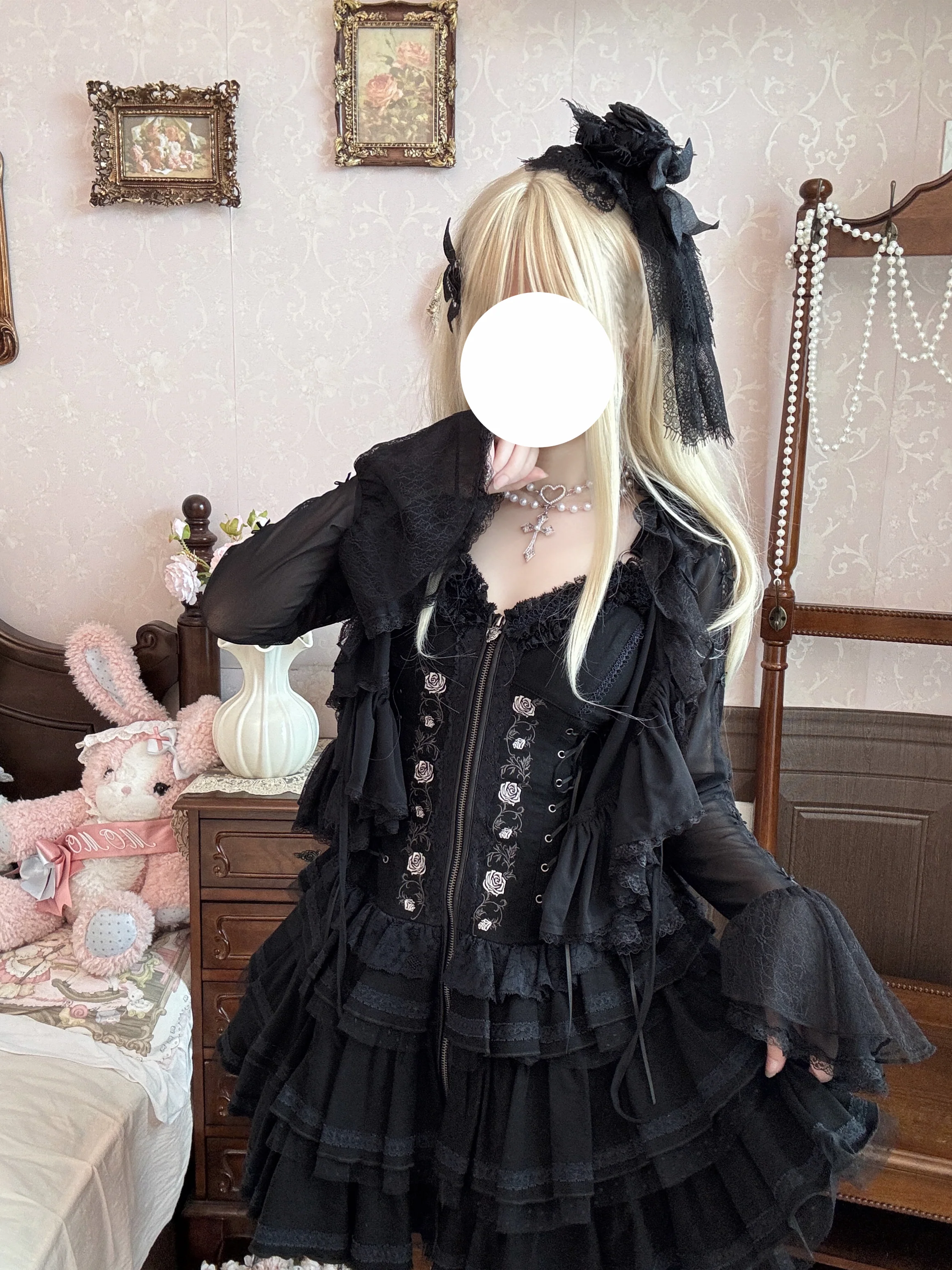 Mist Cardigan - Lightweight Sweet Lolita Bolero, Ruffle Details - Image 3