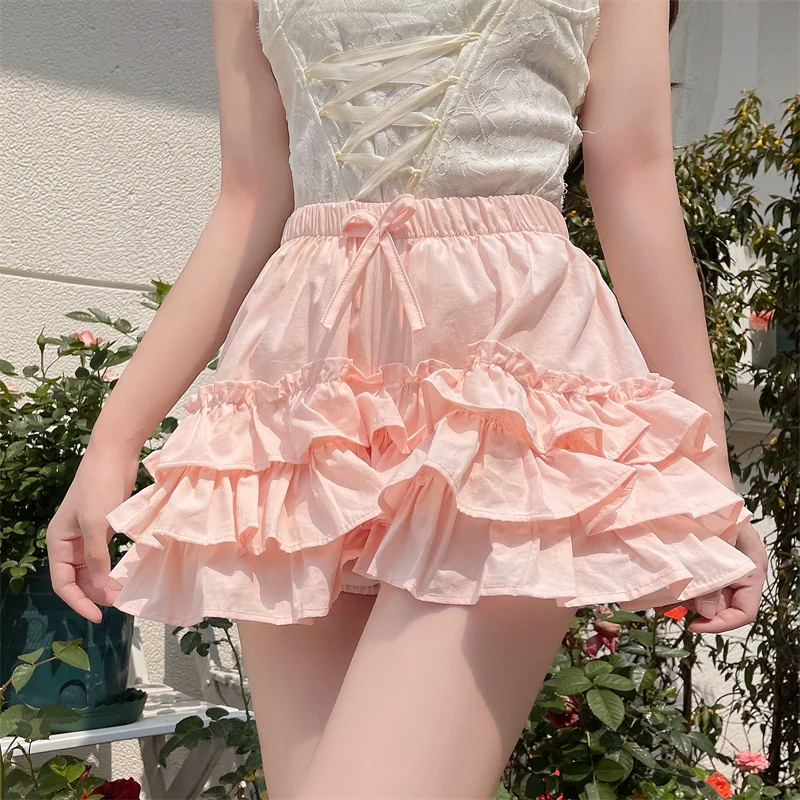 Daily Lolita Bloomers Anti-Exposure Pink Ruffle Safety Shorts - Image 10