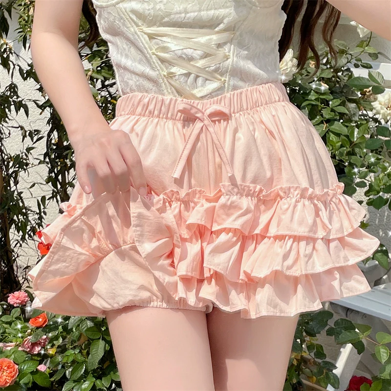 Daily Lolita Bloomers Anti-Exposure Pink Ruffle Safety Shorts - Image 13