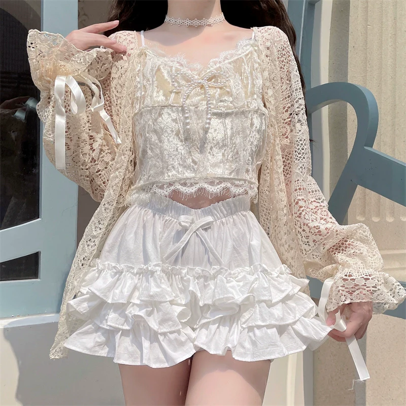Daily Lolita Bloomers Anti-Exposure Pink Ruffle Safety Shorts - Image 15