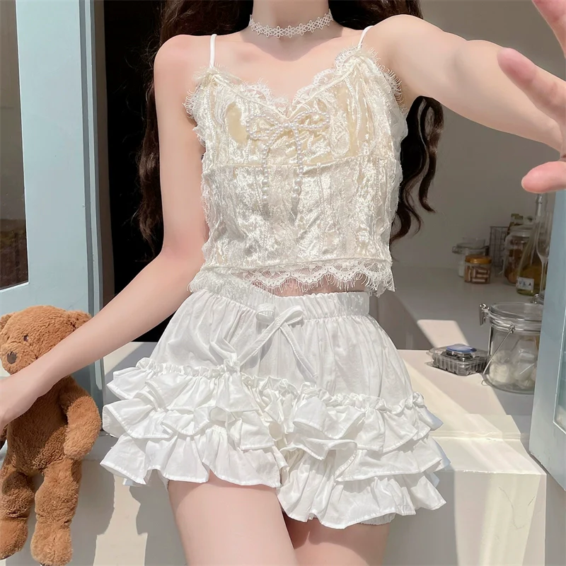 Daily Lolita Bloomers Anti-Exposure Pink Ruffle Safety Shorts - Image 24