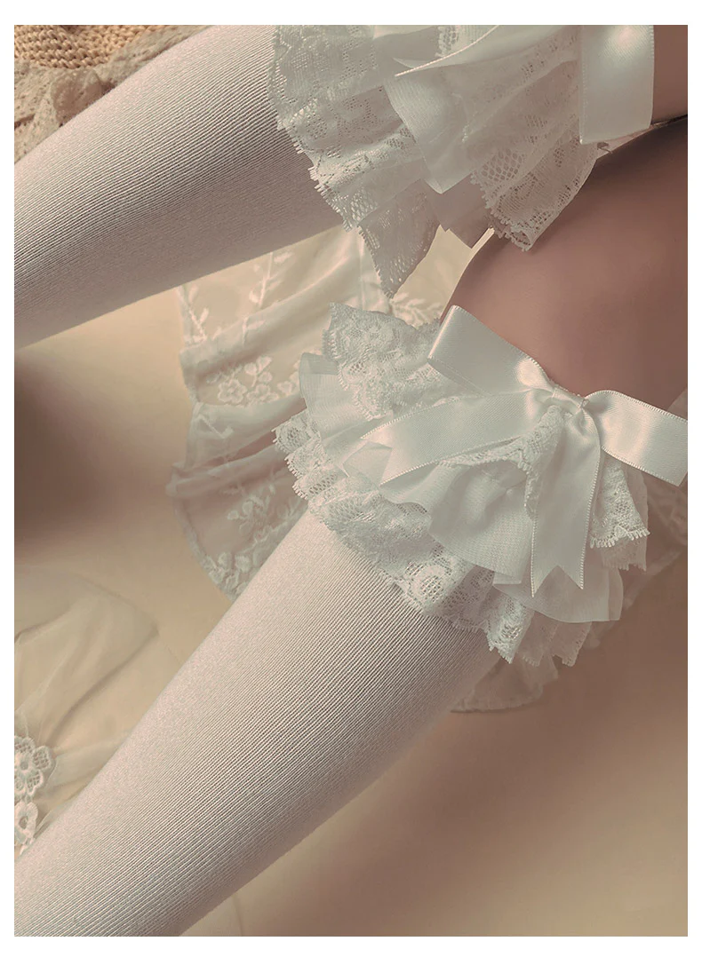 Lolita Bow Cotton Socks Lace Socks - Image 10