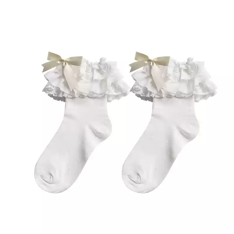 Lolita Bow Cotton Socks Lace Socks - Image 14