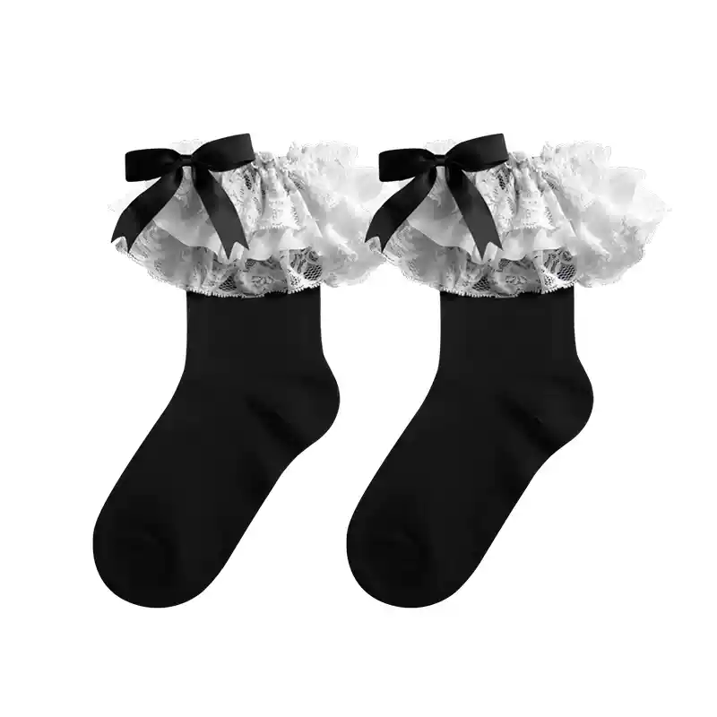 Lolita Bow Cotton Socks Lace Socks - Image 16