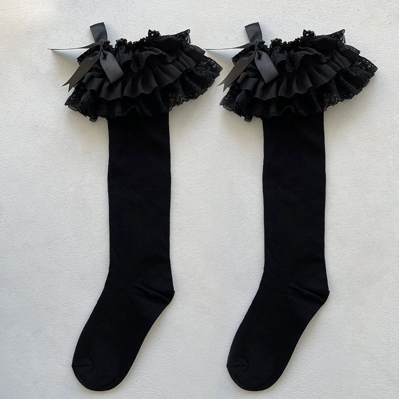 Lolita Bow Cotton Socks Lace Socks - Image 19