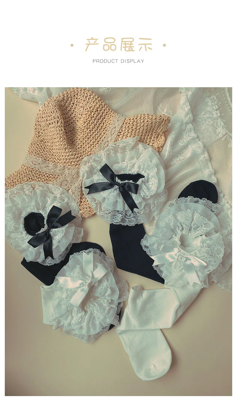 Lolita Bow Cotton Socks Lace Socks - Image 5
