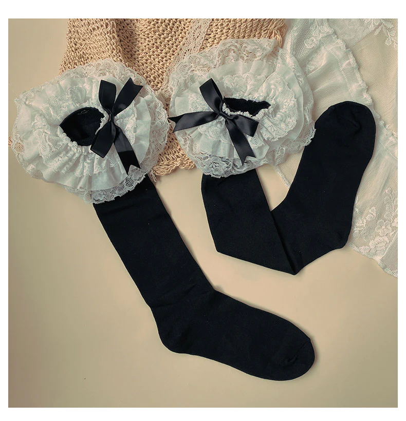Lolita Bow Cotton Socks Lace Socks - Image 6