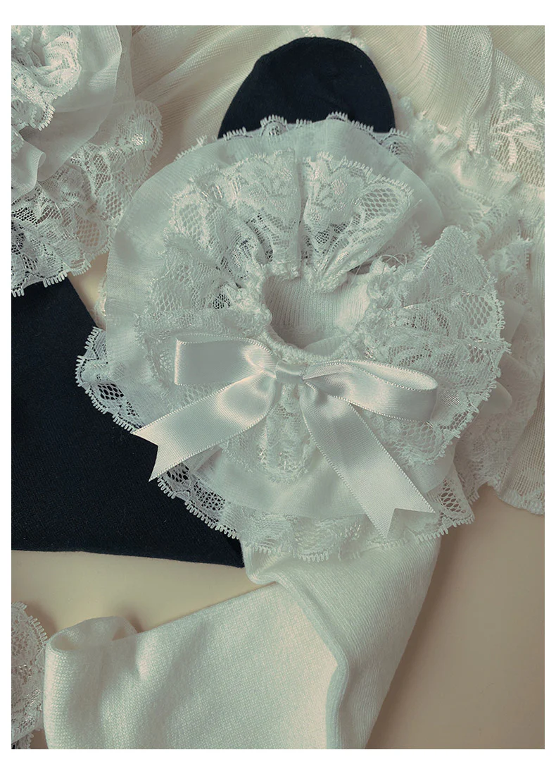 Lolita Bow Cotton Socks Lace Socks - Image 8