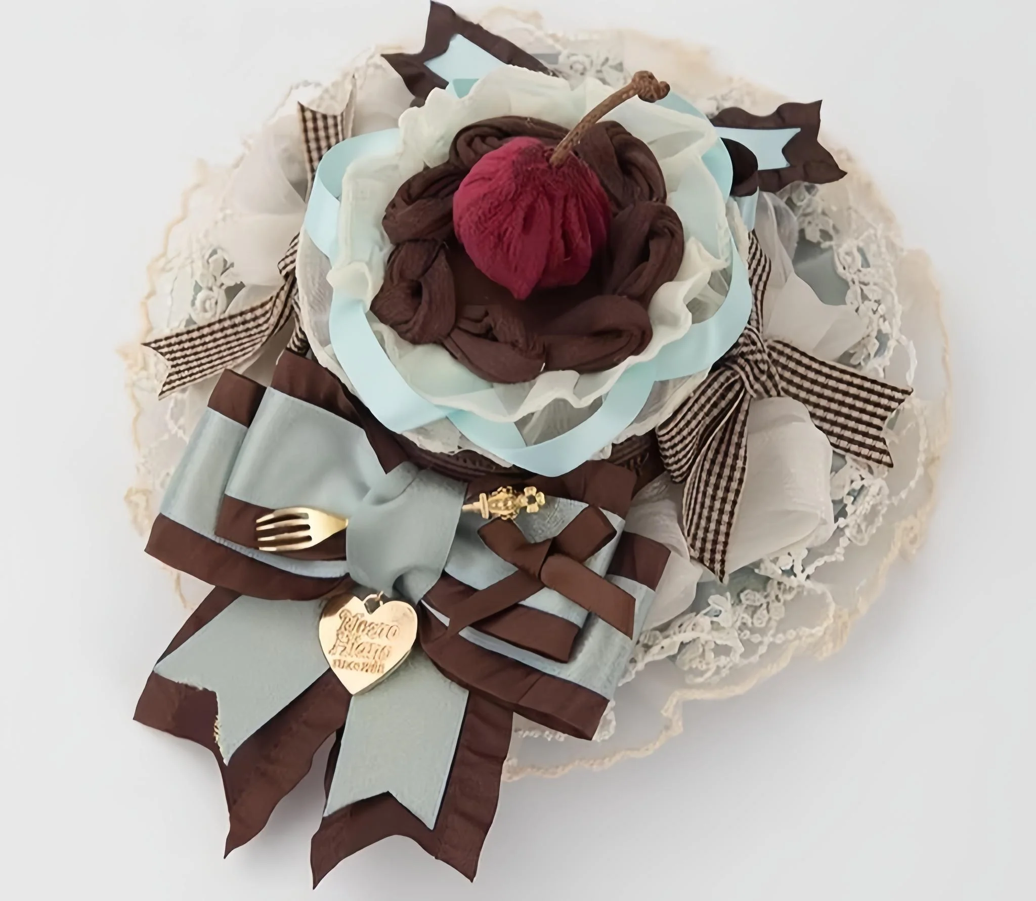 Mint Chocolate Puff - Lolita Cake Inspired Mini Top Hat, Large Bow KC - Image 10