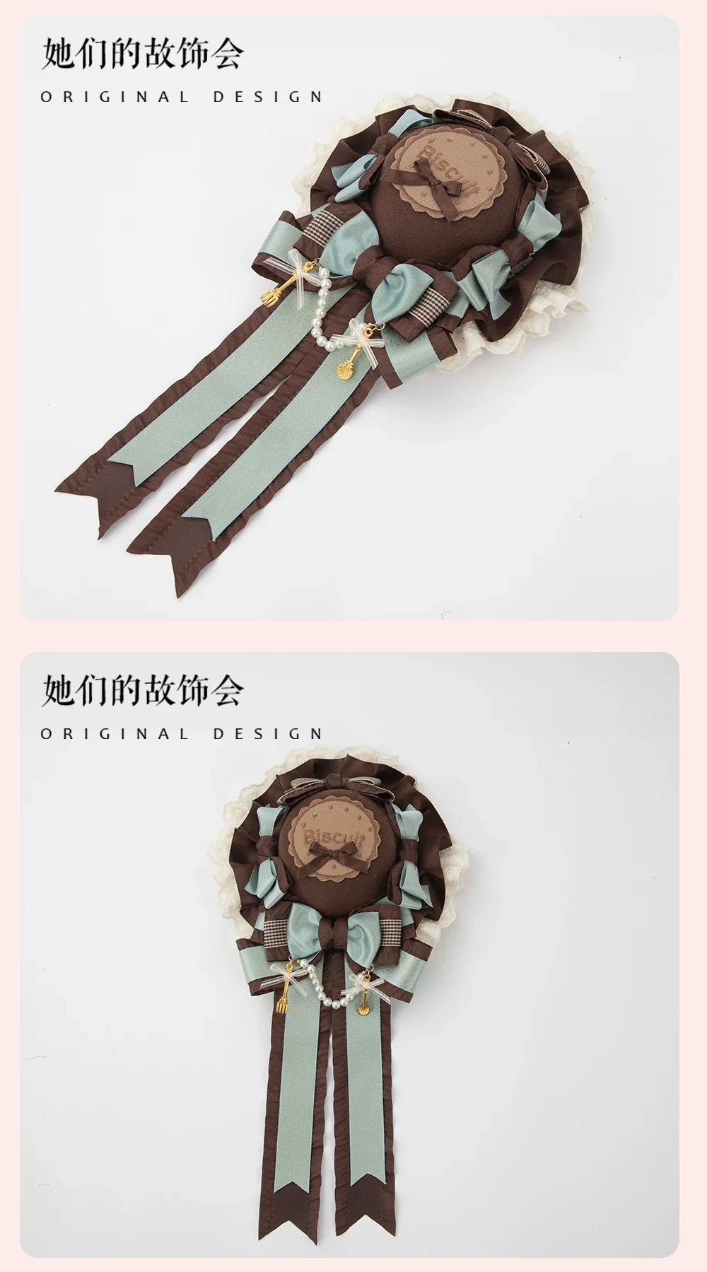 Mint Chocolate Puff - Lolita Cake Inspired Mini Top Hat, Large Bow KC - Image 14