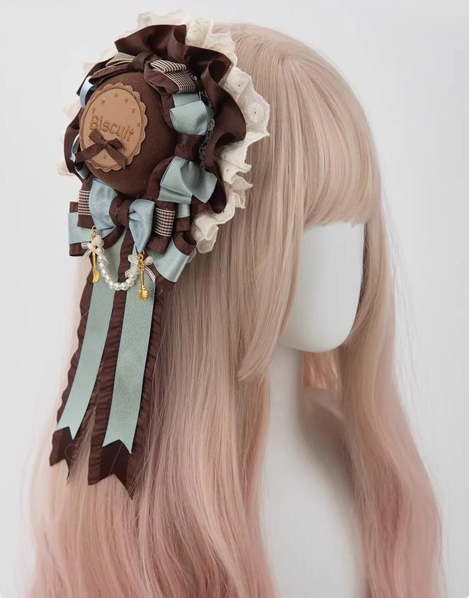 Mint Chocolate Puff - Lolita Cake Inspired Mini Top Hat, Large Bow KC - Image 3