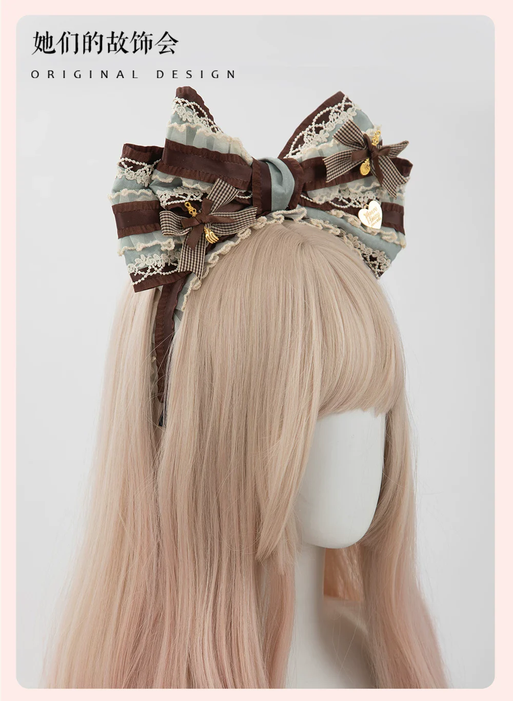 Mint Chocolate Puff - Lolita Cake Inspired Mini Top Hat, Large Bow KC - Image 5