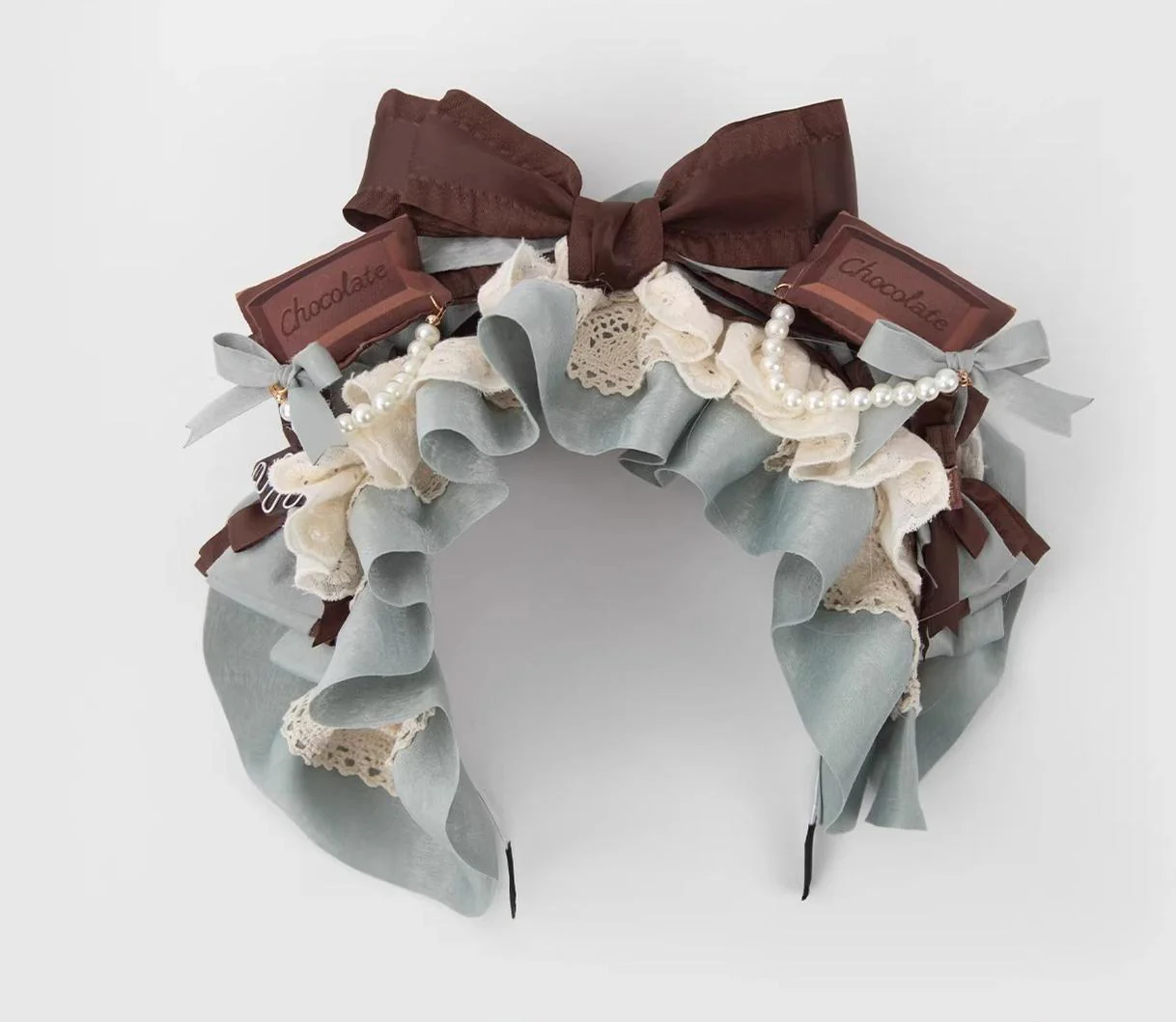 Mint Chocolate Puff - Lolita Cake Inspired Mini Top Hat, Large Bow KC - Image 7