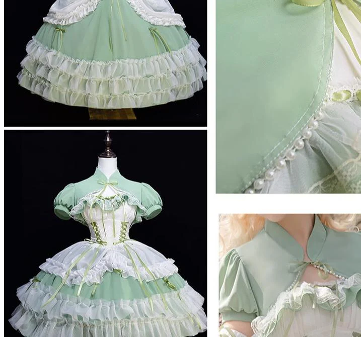 Daydream Whisper - Toting Basil - Wedding Lolita Dress Accessories Bolero Necklace Cuffs Side Clip - Image 11