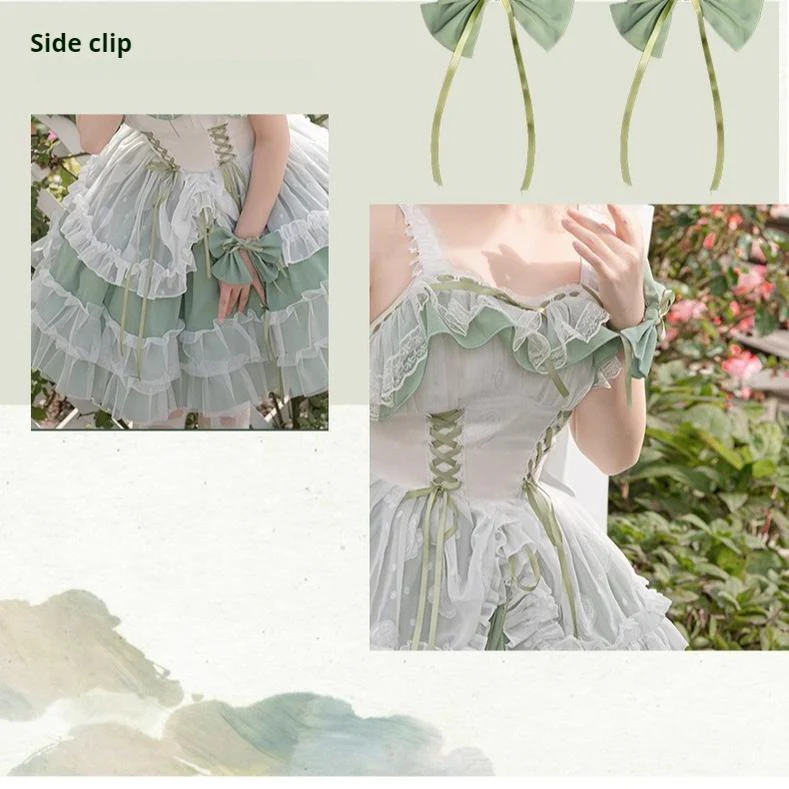Daydream Whisper - Toting Basil - Wedding Lolita Dress Accessories Bolero Necklace Cuffs Side Clip - Image 13